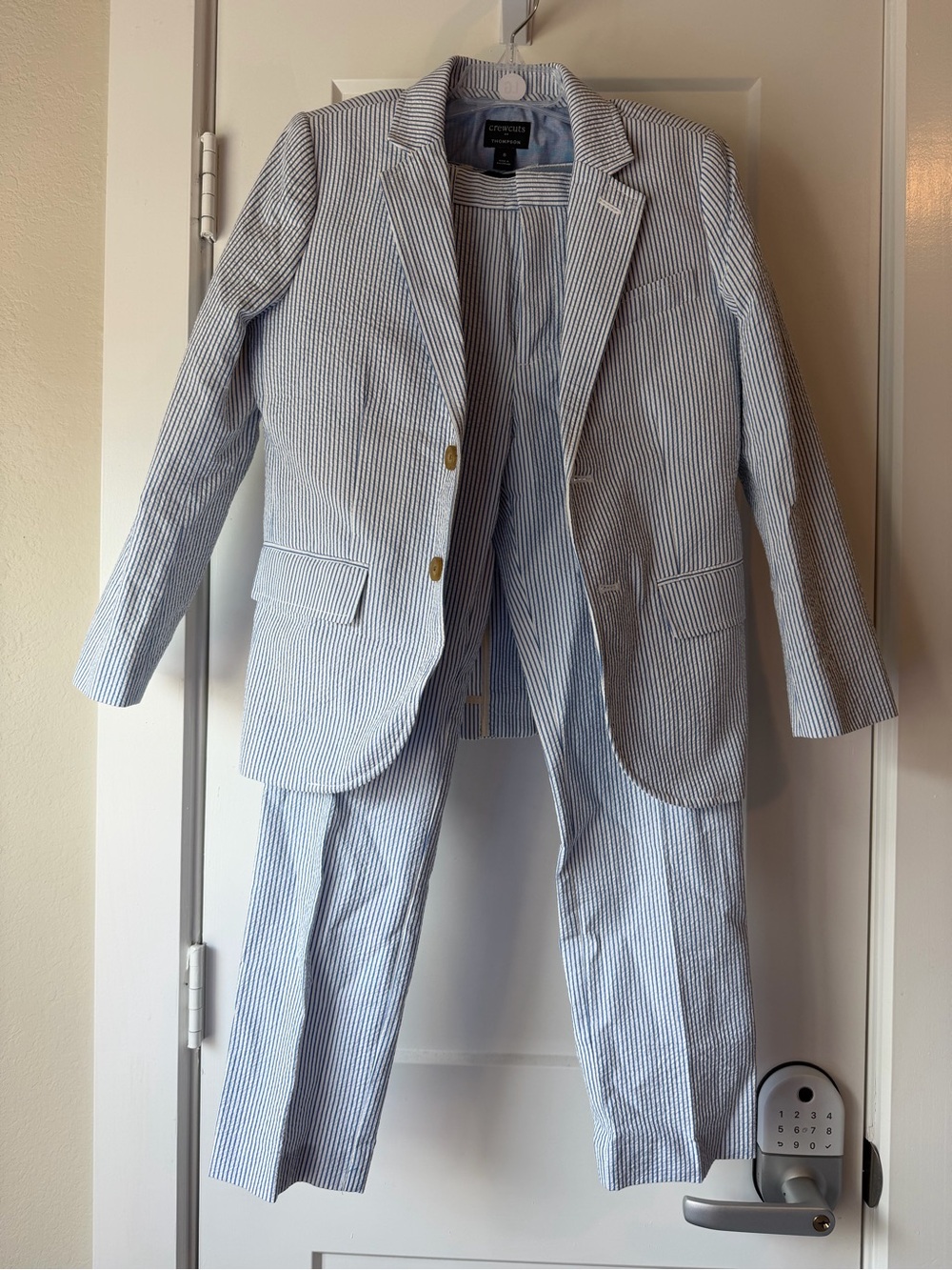 J.Crew Crewcuts Boys Seersucker Suit Blazer & Pants Size 8 NWT/NWOT